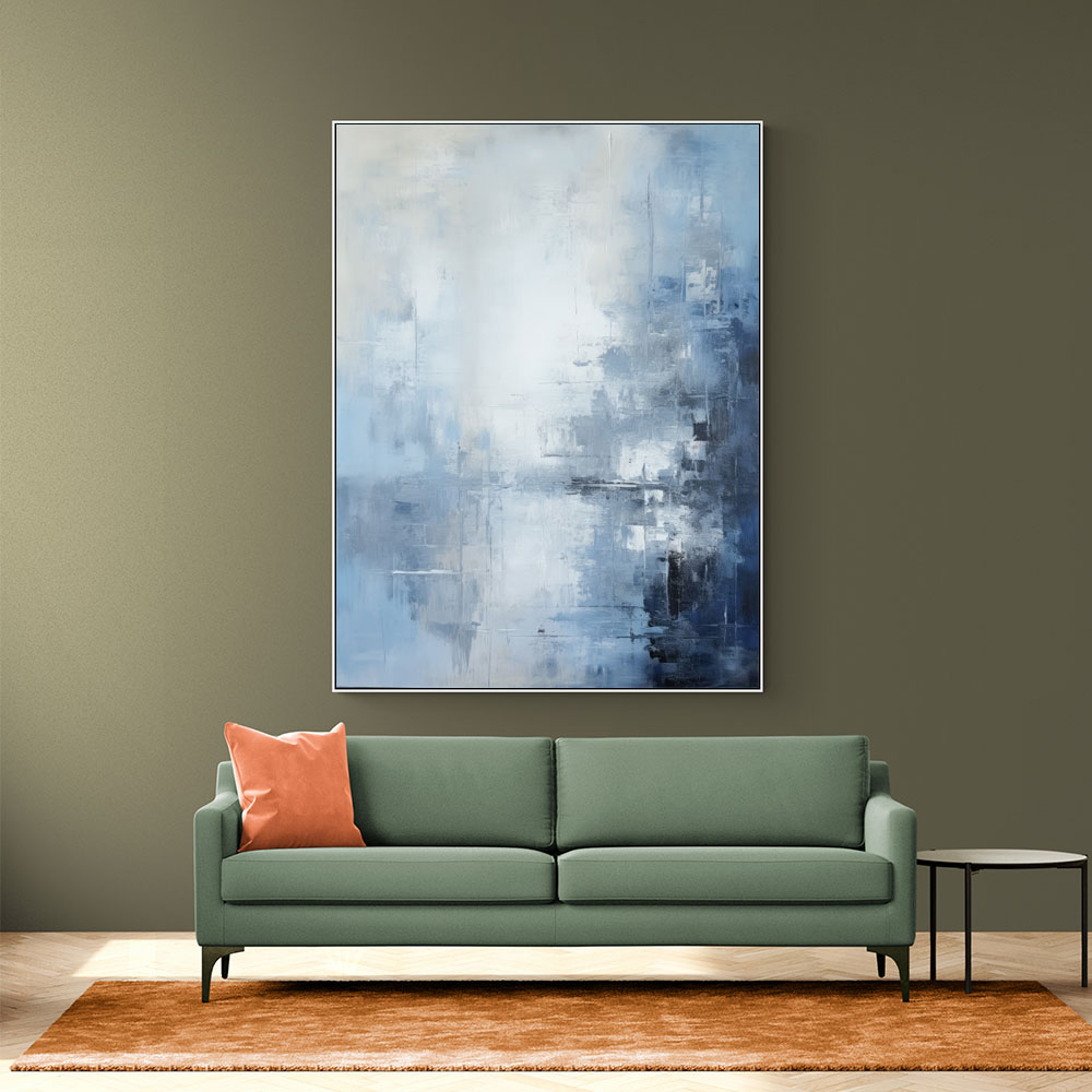 Blue & Silver Abstract 2 Wall Art