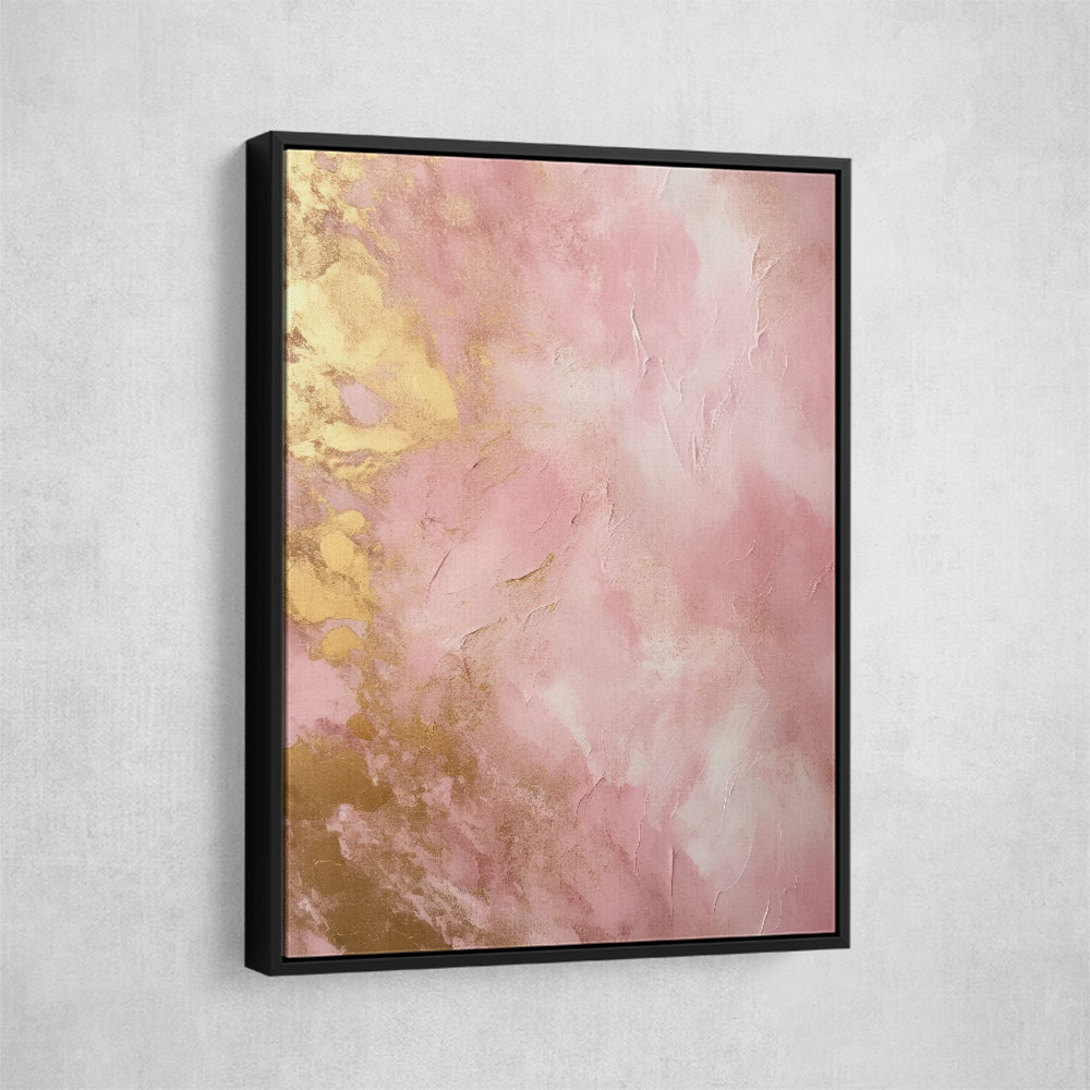 Pink & Gold Stroke Abstract 6 Wall Art