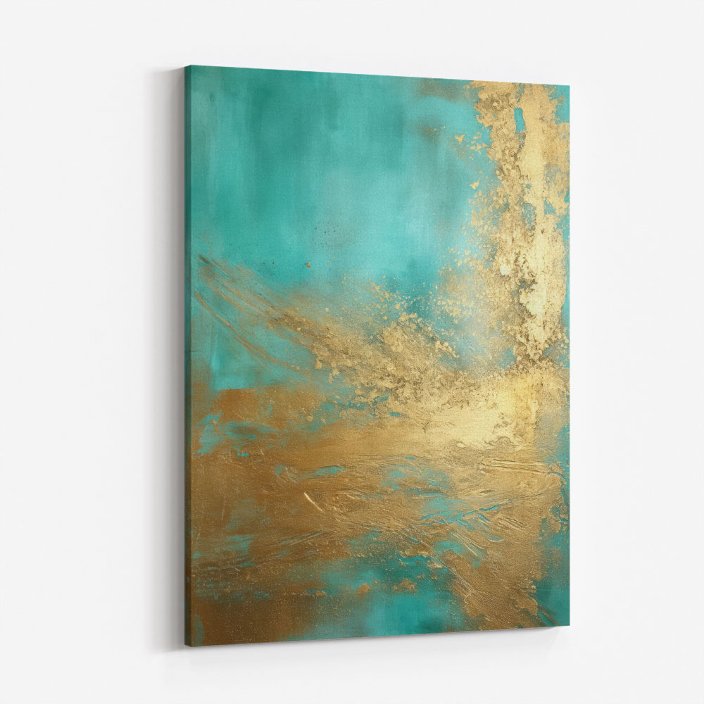 Turquoise & Gold 11 Abstract Wall Art