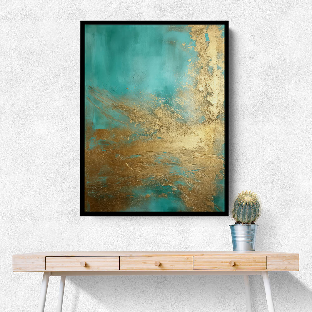 Turquoise & Gold 11 Abstract Wall Art