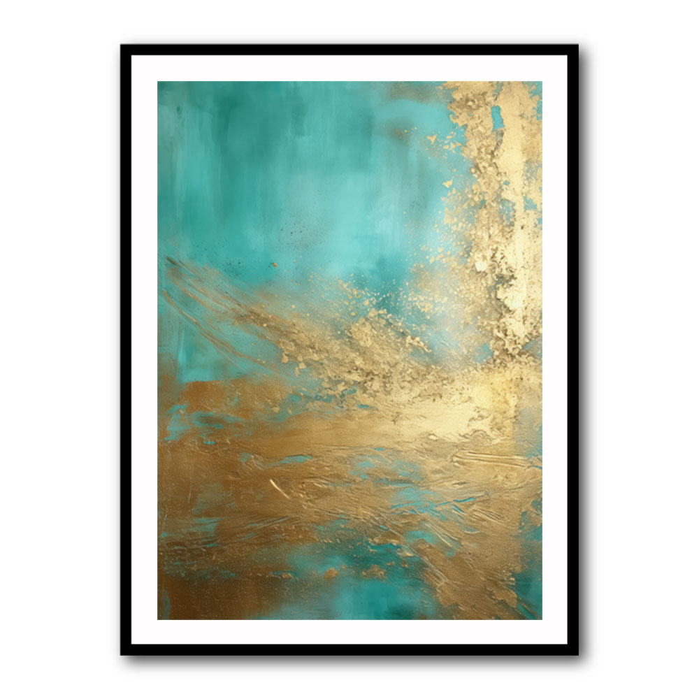 Turquoise & Gold 11 Abstract Wall Art
