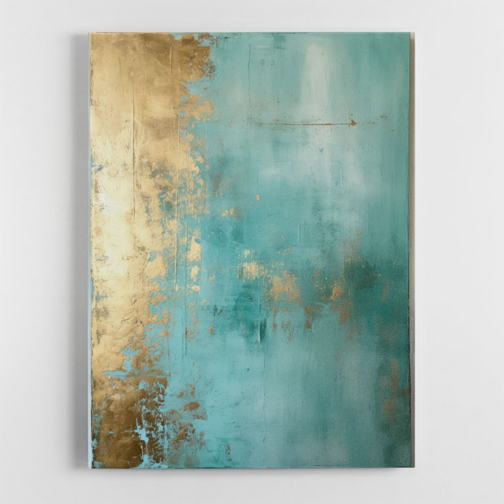 Turquoise & Gold 13 Abstract Wall Art