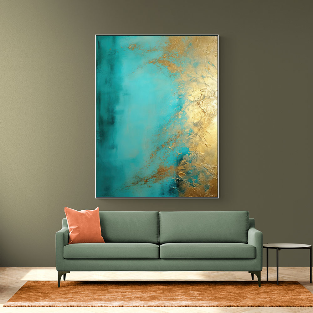 Turquoise & Gold 15 Abstract Wall Art