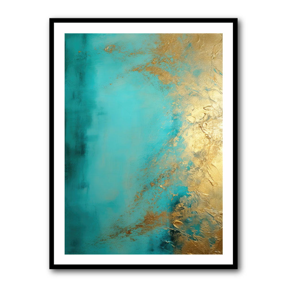 Turquoise & Gold 15 Abstract Wall Art