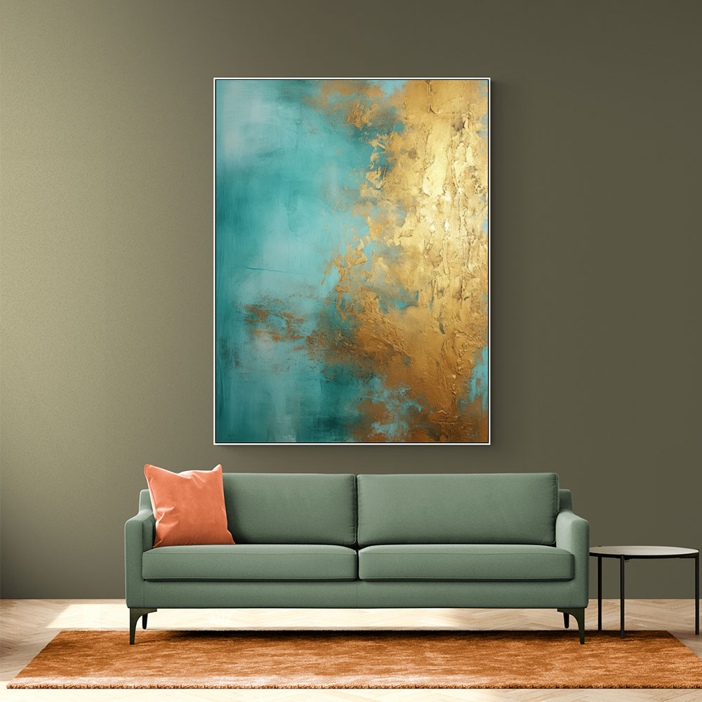 Turquoise & Gold 16 Abstract Wall Art