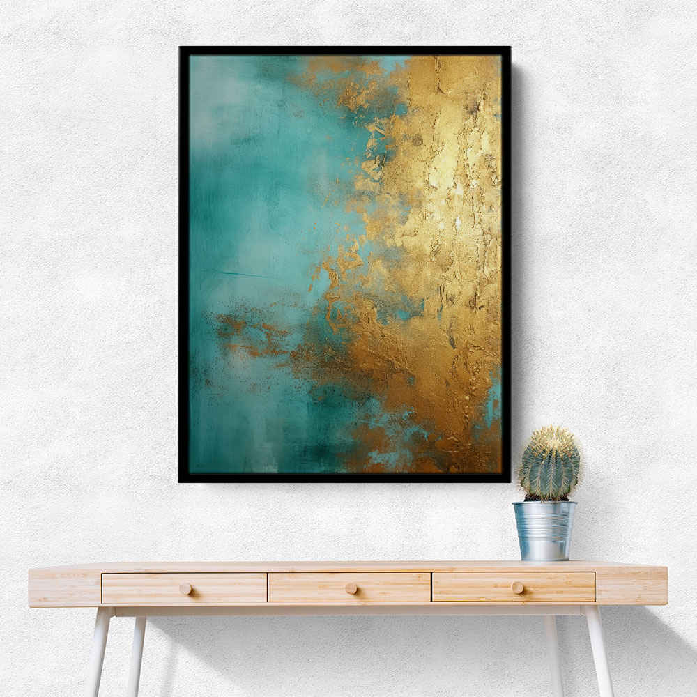 Turquoise & Gold 16 Abstract Wall Art
