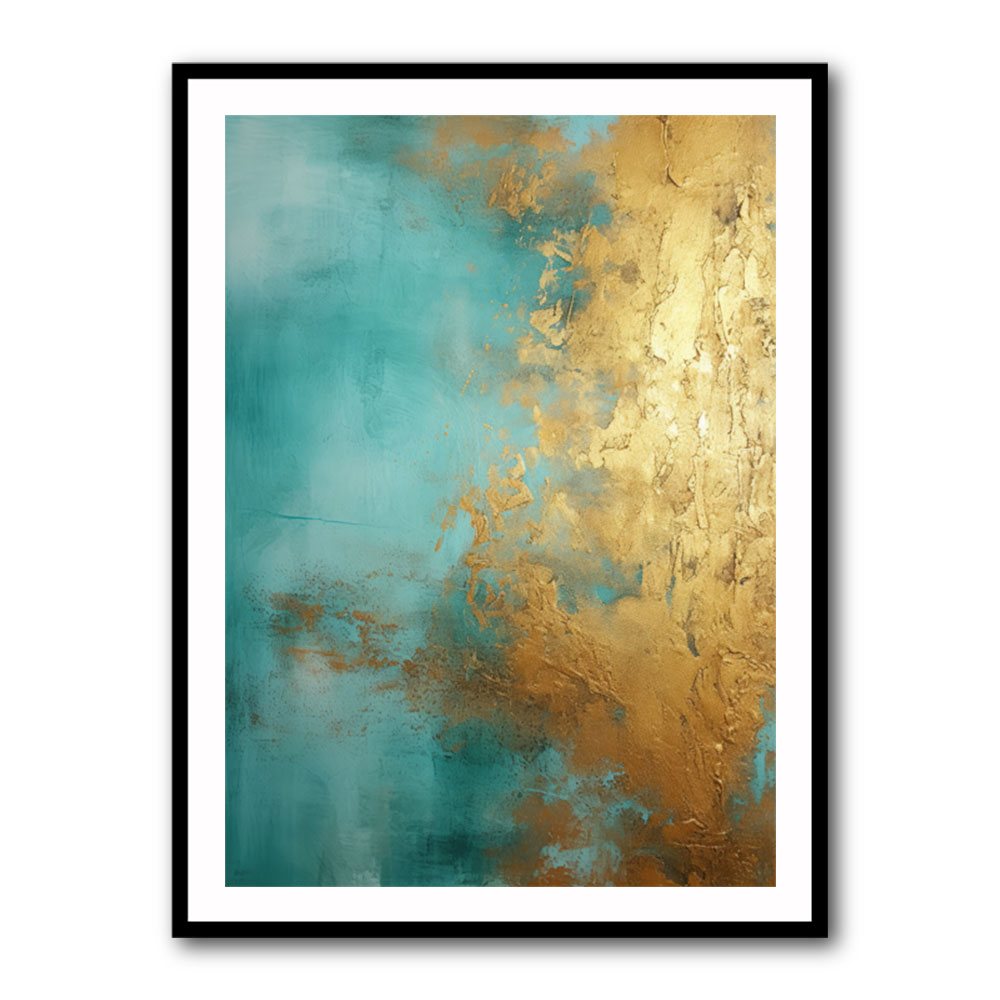 Turquoise & Gold 16 Abstract Wall Art