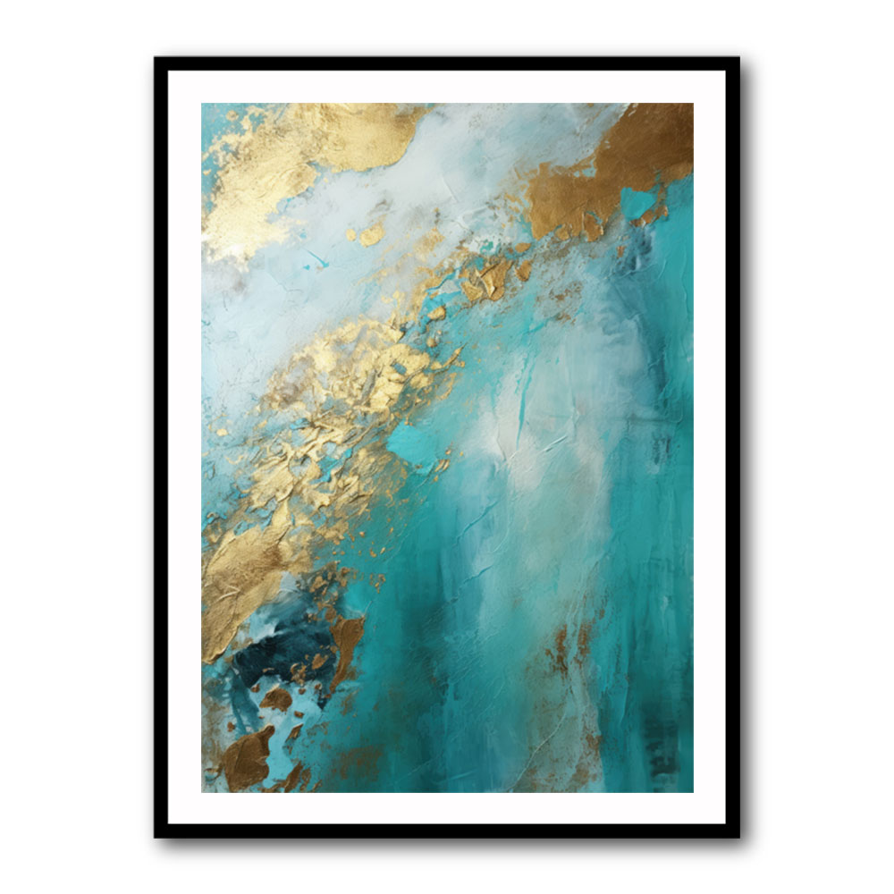 Turquoise & Gold 17 Abstract Wall Art