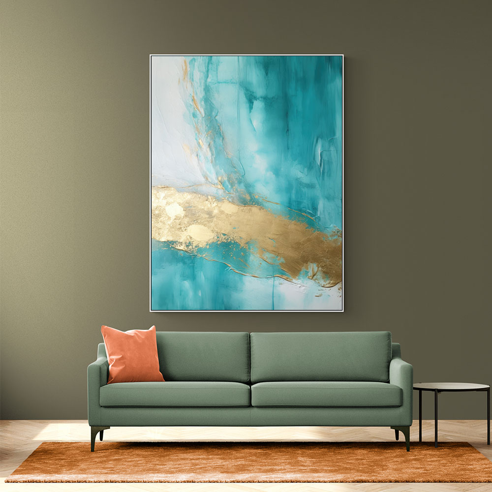Turquoise & Gold 18 Abstract Wall Art