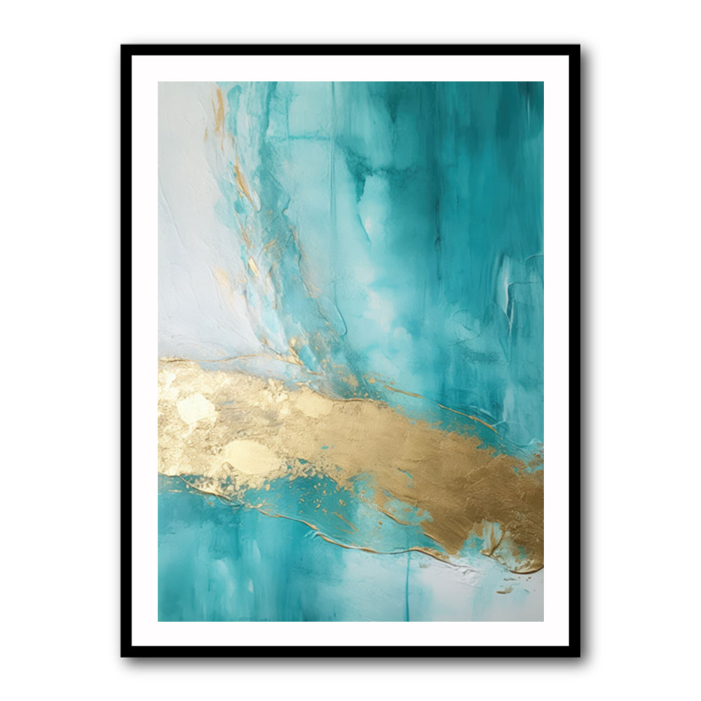 Turquoise & Gold 18 Abstract Wall Art
