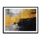 Black & Gold Texture Stoke Abstract Wall Art