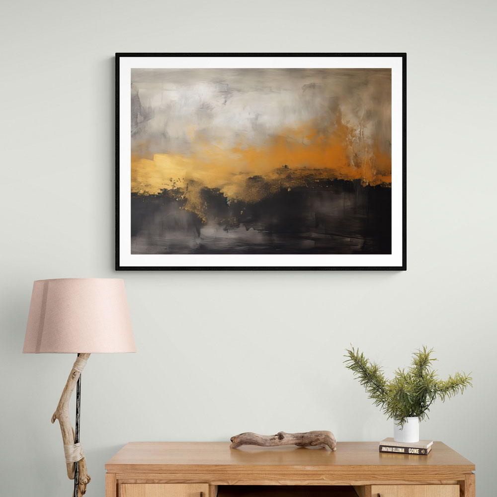 Black & Gold Abstract Texture 1 Wall Art