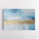 Gold Stroke on Blue Abstract 1 Wall Art