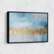 Gold Stroke on Blue Abstract 1 Wall Art