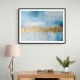 Gold Stroke on Blue Abstract 1 Wall Art