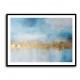 Gold Stroke on Blue Abstract 1 Wall Art