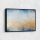 Gold Stroke on Blue Abstract 2 Wall Art