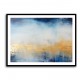 Gold Stroke on Blue Abstract 2 Wall Art