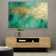 Gold Stroke on Emerald Green Abstract 1 Wall Art
