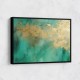 Gold Stroke on Emerald Green Abstract 1 Wall Art