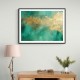 Gold Stroke on Emerald Green Abstract 1 Wall Art