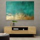 Gold Stroke on Emerald Green Abstract 2 Wall Art