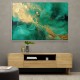 Gold Stroke on Emerald Green Abstract 3 Wall Art