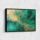 Gold Stroke on Emerald Green Abstract 3 Wall Art