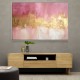 Gold Stroke on Pink Abstract Wall Art