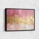 Gold Stroke on Pink Abstract Wall Art