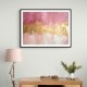 Gold Stroke on Pink Abstract Wall Art