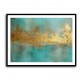 Gold Stroke on Turquoise Abstract 19 Wall Art