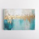 Gold Stroke on Turquoise Abstract 20 Wall Art