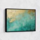 Gold Stroke on Turquoise Abstract 21 Wall Art