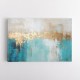 Gold Stroke on Turquoise Abstract 24 Wall Art