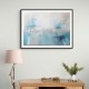 Silver Stroke on Blue Abstract Wall Art