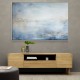 Silver Stroke on Blue Abstract 1 Wall Art