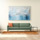 Silver Stroke on Blue Abstract 2 Wall Art