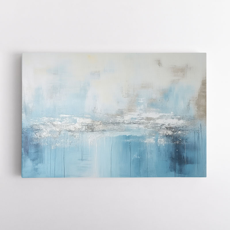 Silver Stroke on Blue Abstract 2 Wall Art