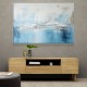 Silver Stroke on Blue Abstract 2 Wall Art