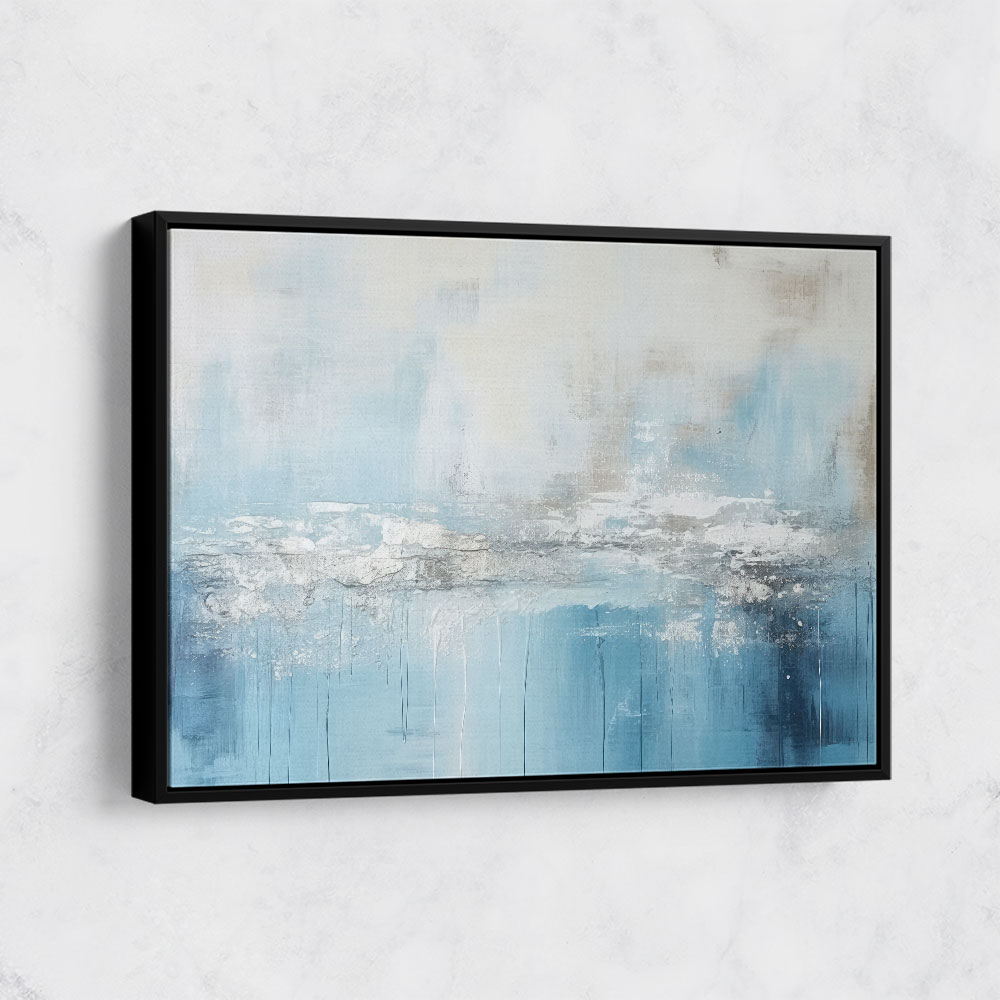 Silver Stroke on Blue Abstract 2 Wall Art