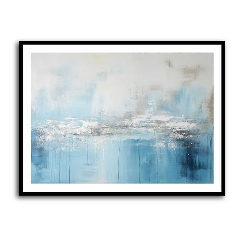 Silver Stroke on Blue Abstract 2 Wall Art
