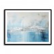 Silver Stroke on Blue Abstract 2 Wall Art