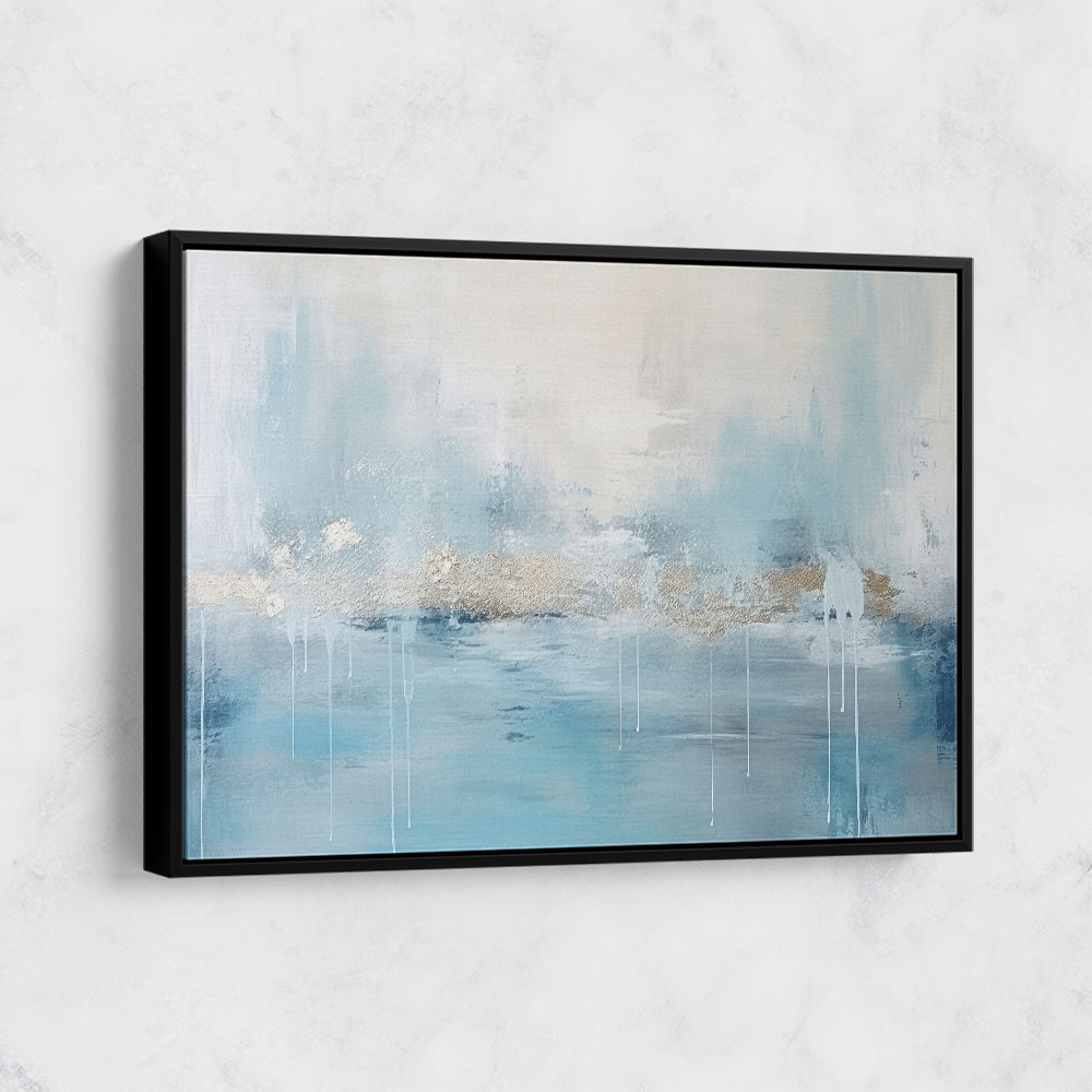 Silver Stroke on Blue Abstract 4 Wall Art