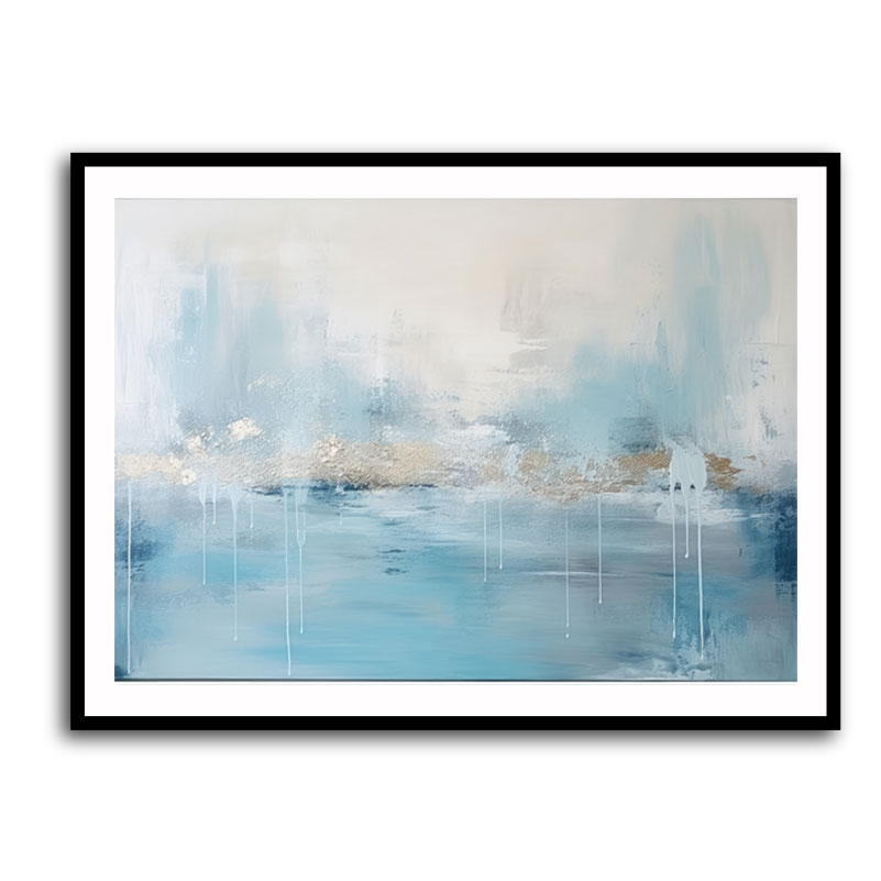 Silver Stroke on Blue Abstract 4 Wall Art