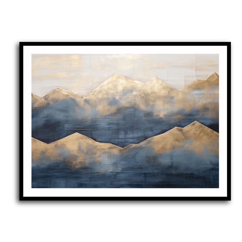 Golden Peaks Abstract Wall Art