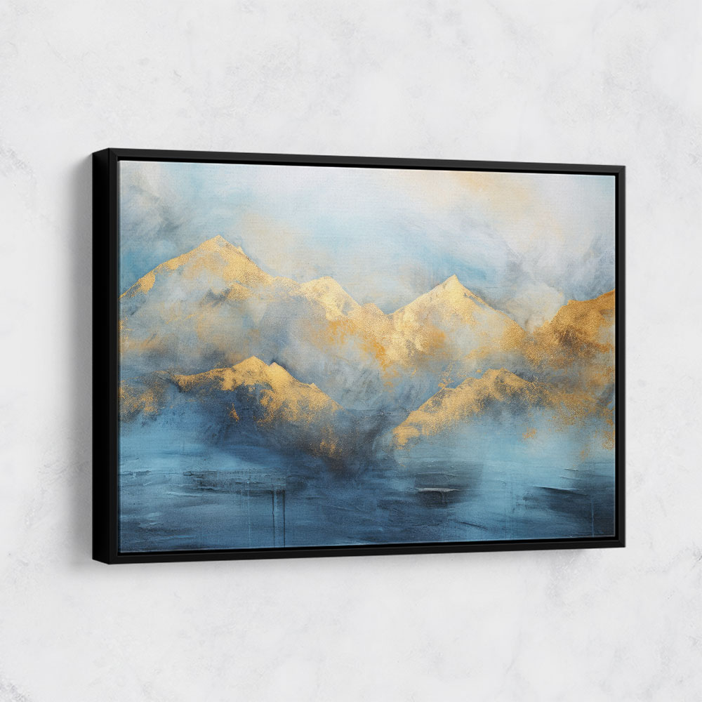 Gold Peaks On Blue 1 Abstract Wall Art