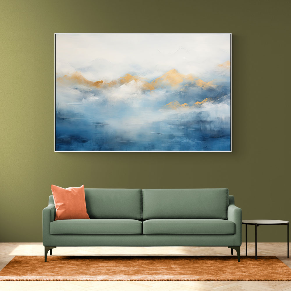 Gold Peaks On Blue 2 Abstract Wall Art