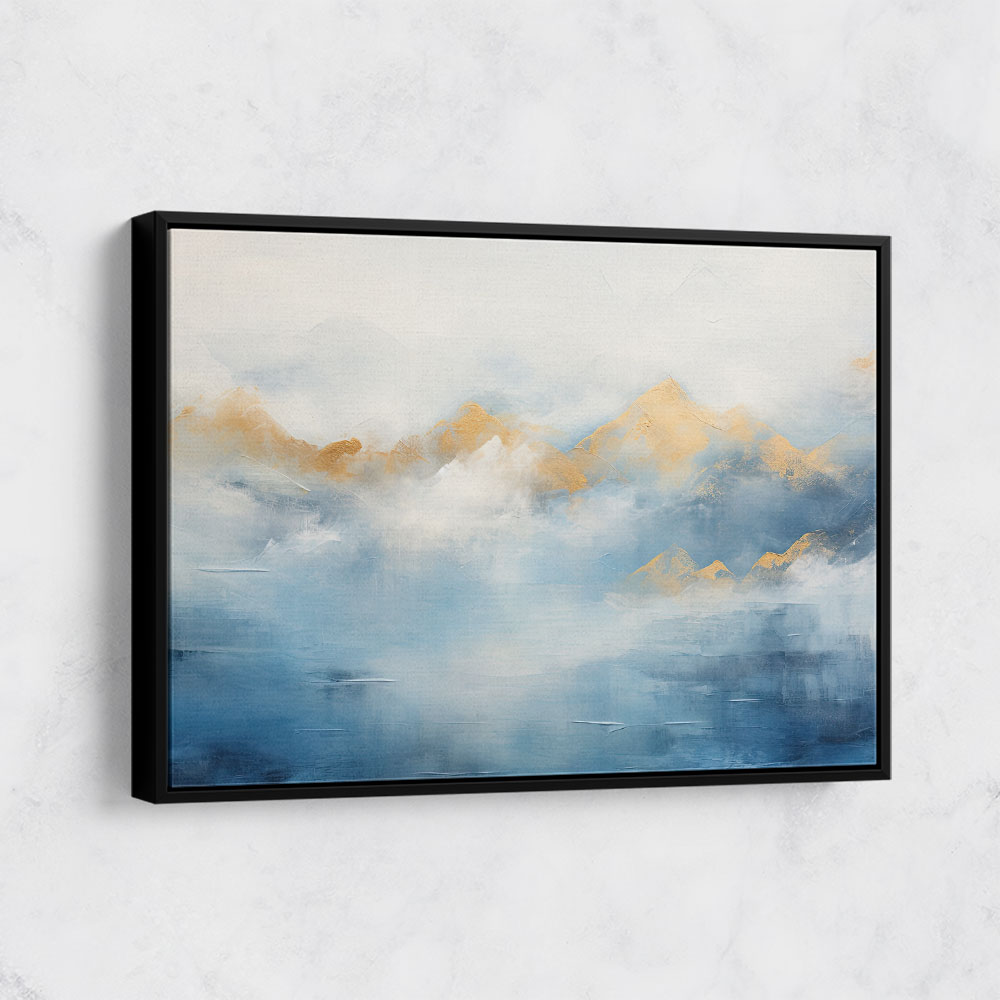 Gold Peaks On Blue 2 Abstract Wall Art
