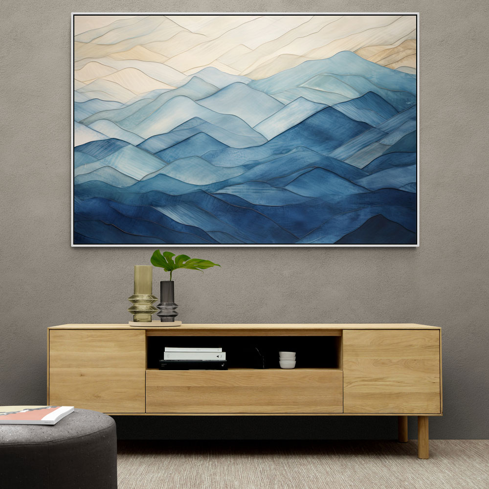 Mountains Blue Abstract 1 Wall Art